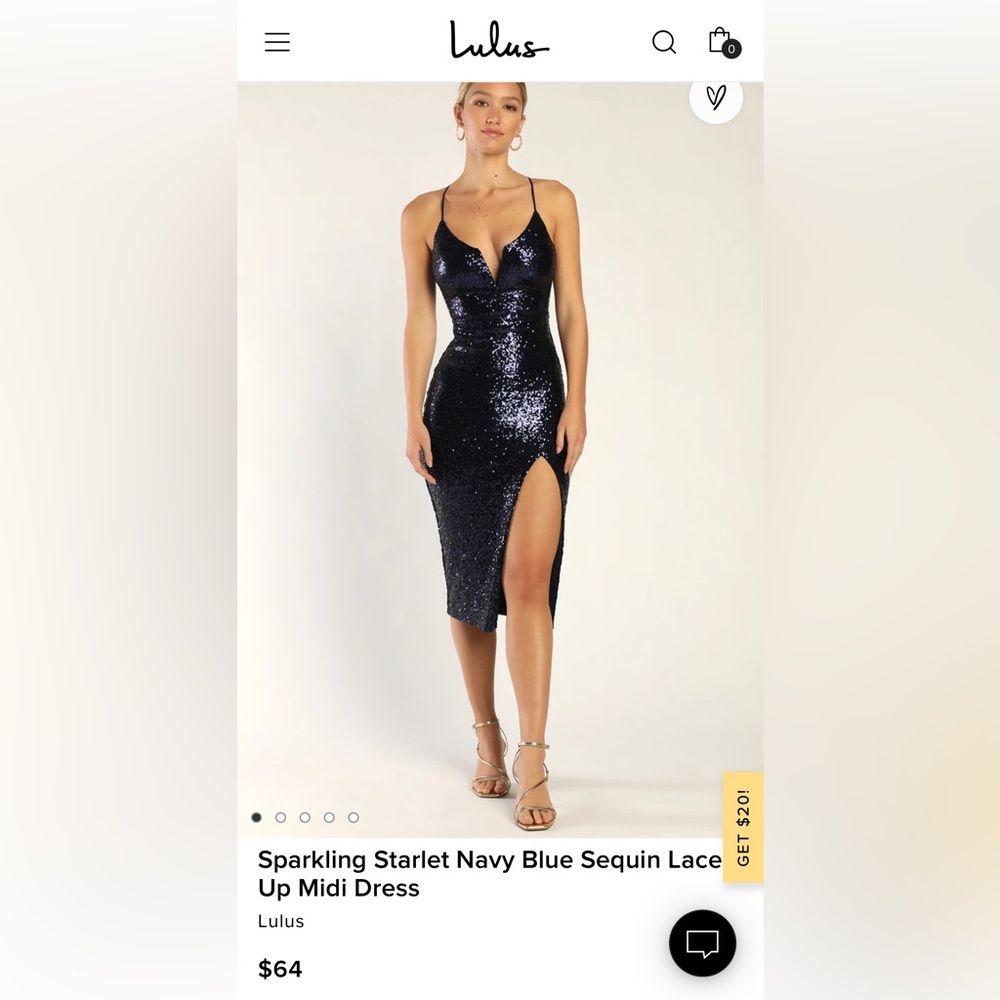 Lulu’s navy blue sequin dress NWT
